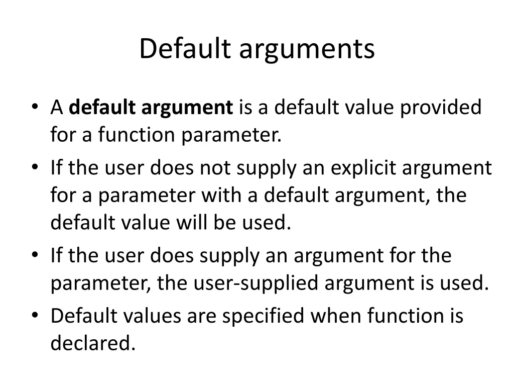 default arguments