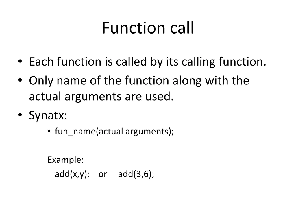 function call