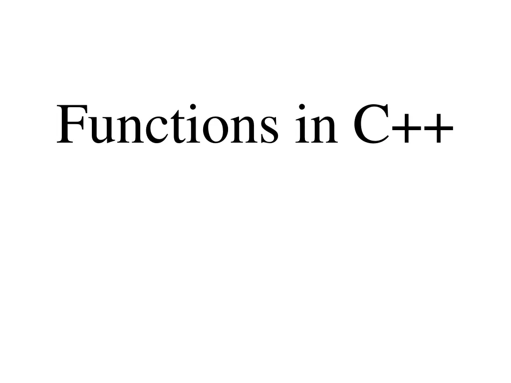 functions in c