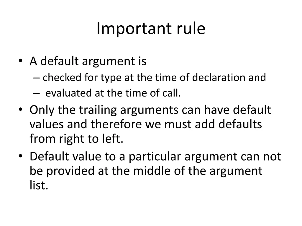 important rule
