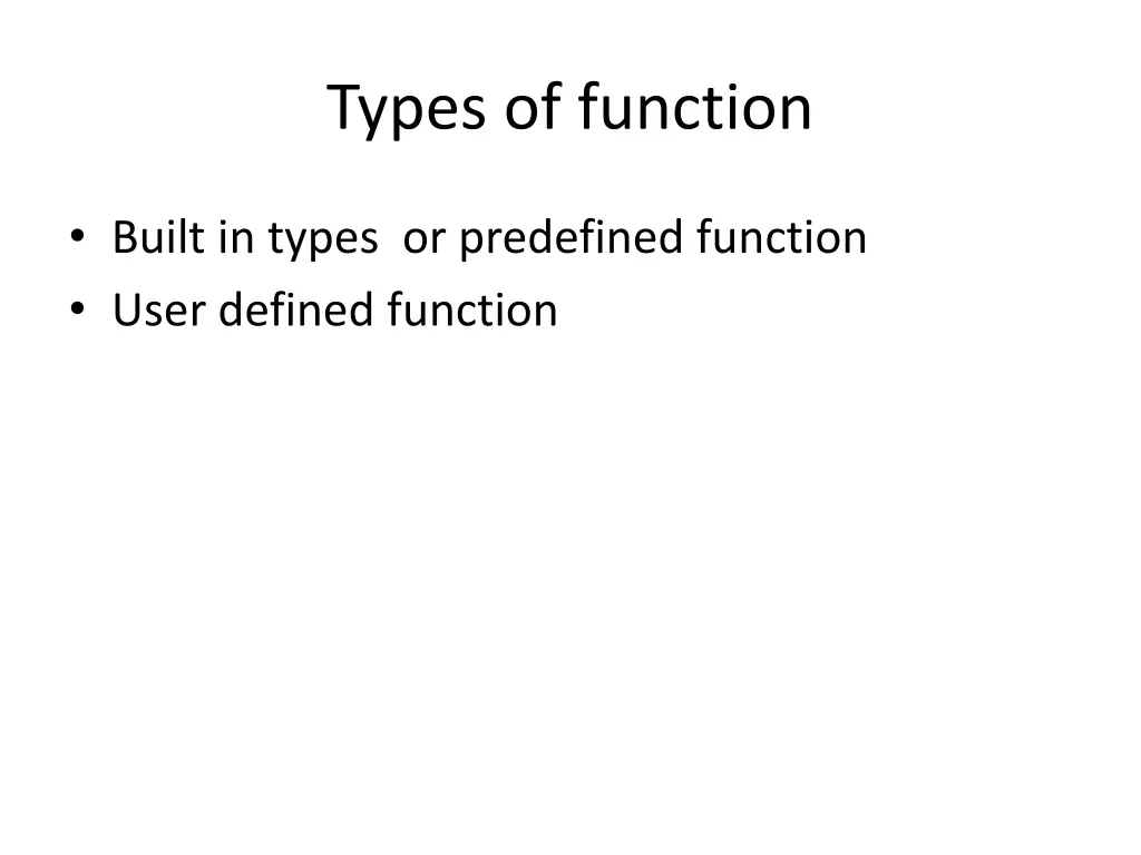 types of function