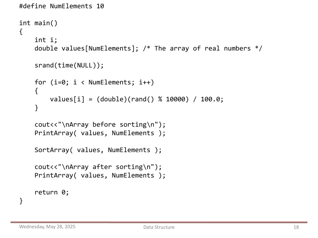 define numelements 10