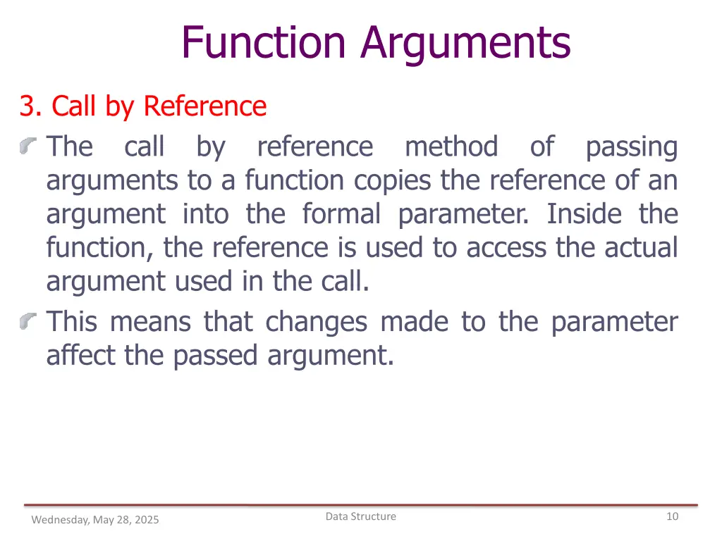 function arguments 1