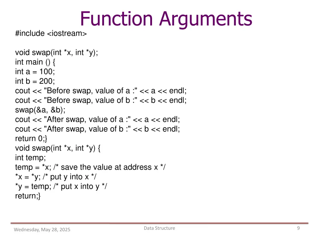 function arguments include iostream