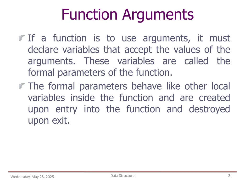 function arguments