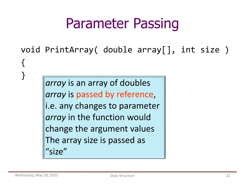 parameter passing