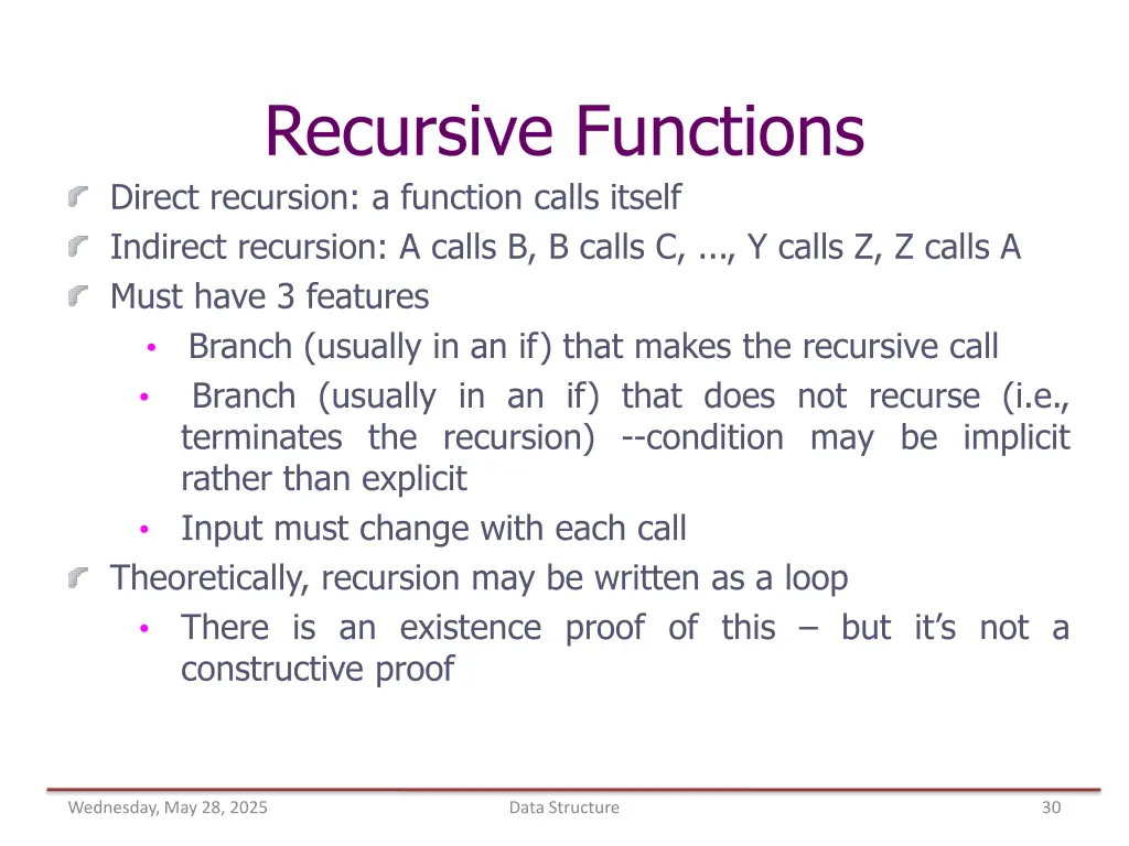 recursive functions direct recursion a function