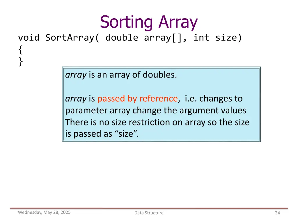 sorting array
