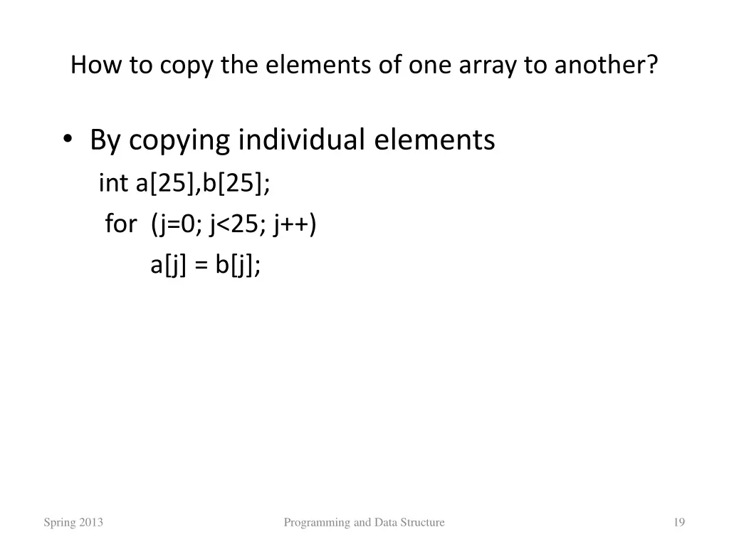 how to copy the elements of one array to another