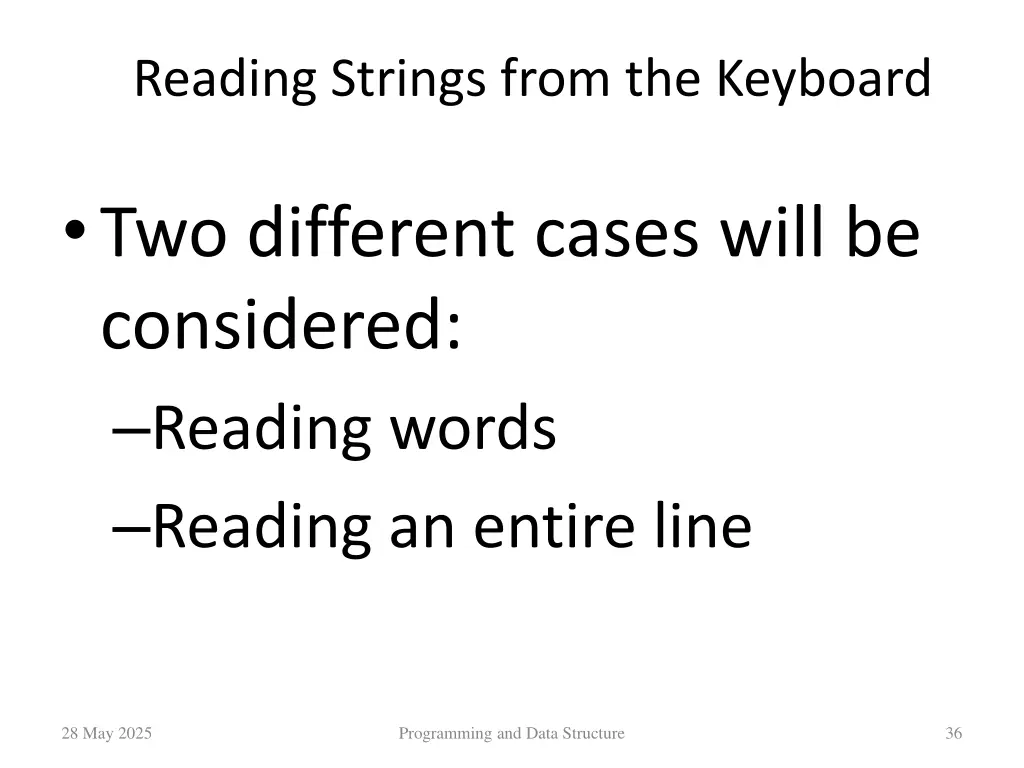 reading strings from the keyboard