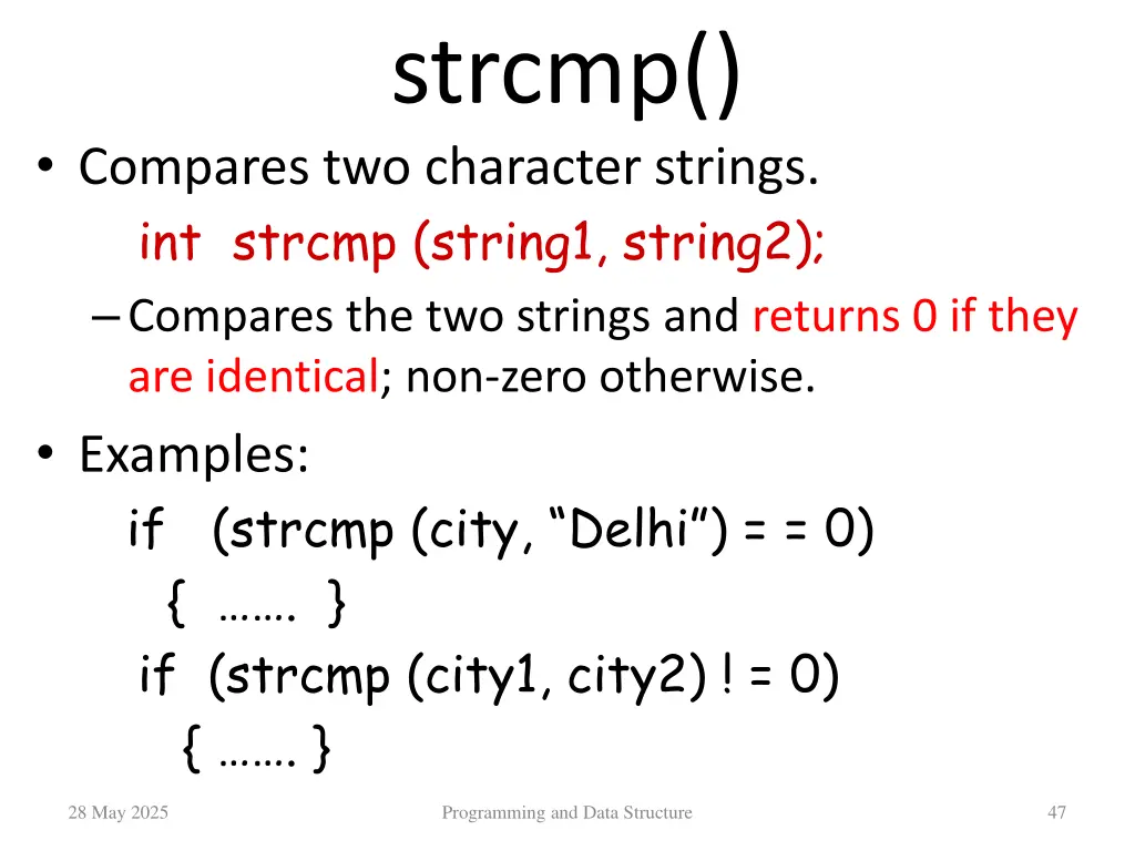 strcmp