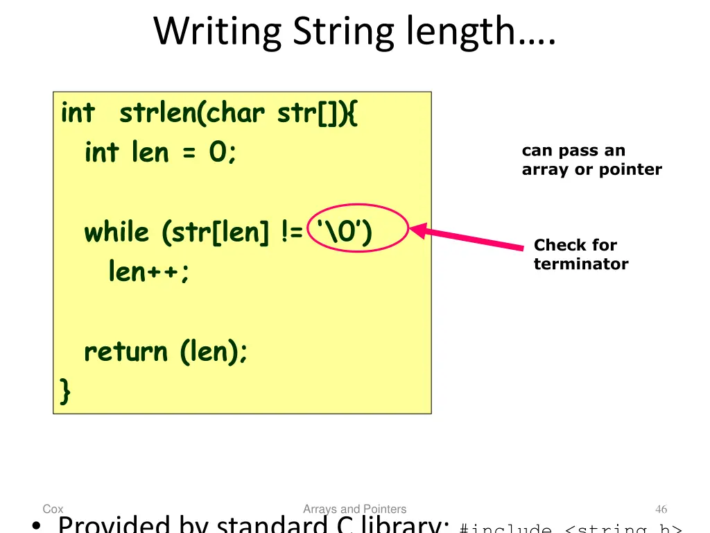 writing string length