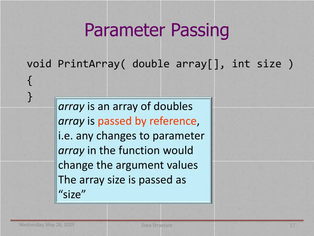 parameter passing