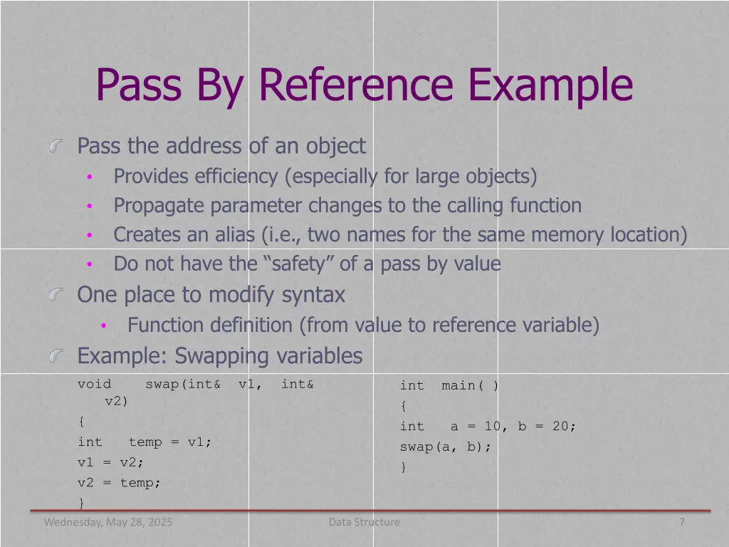 pass by reference example