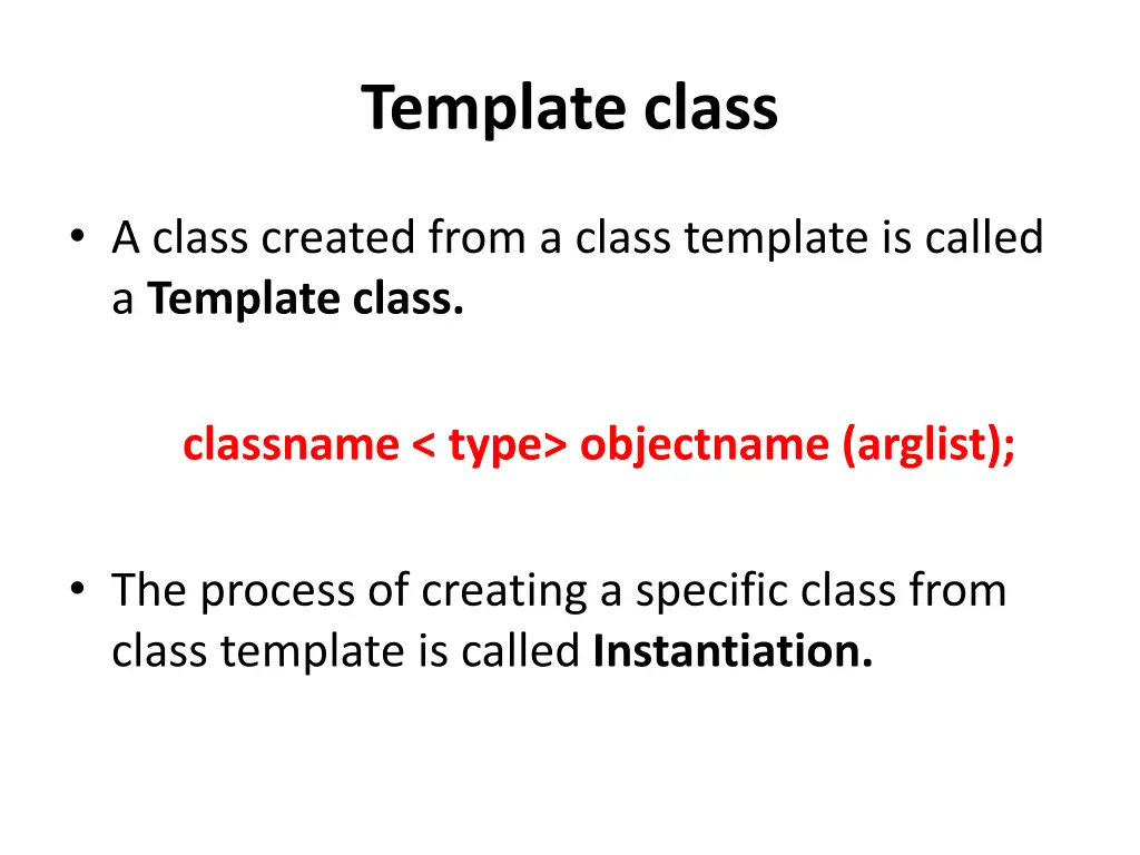 template class