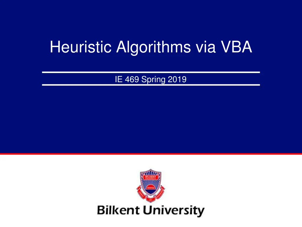 heuristic algorithms via vba