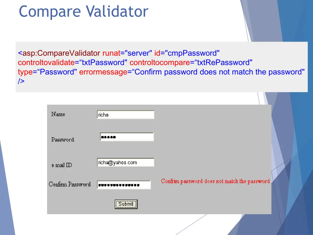 compare validator