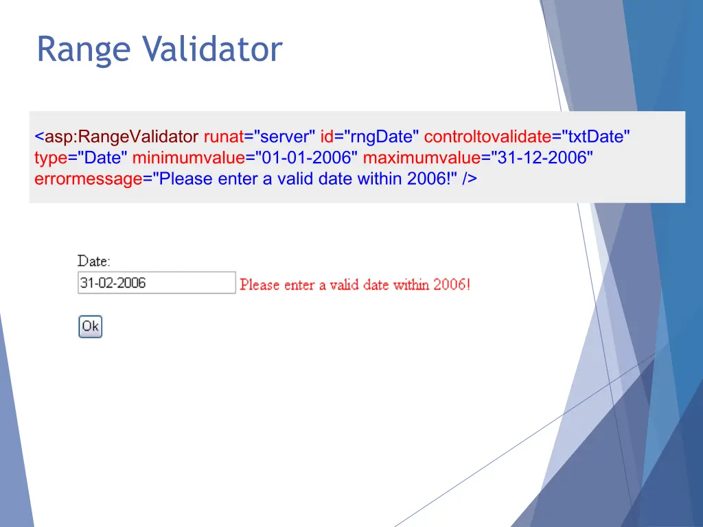 range validator