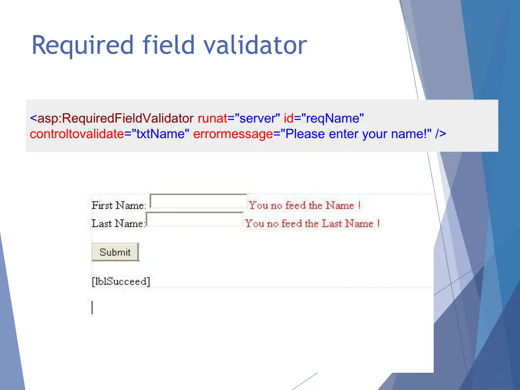 required field validator