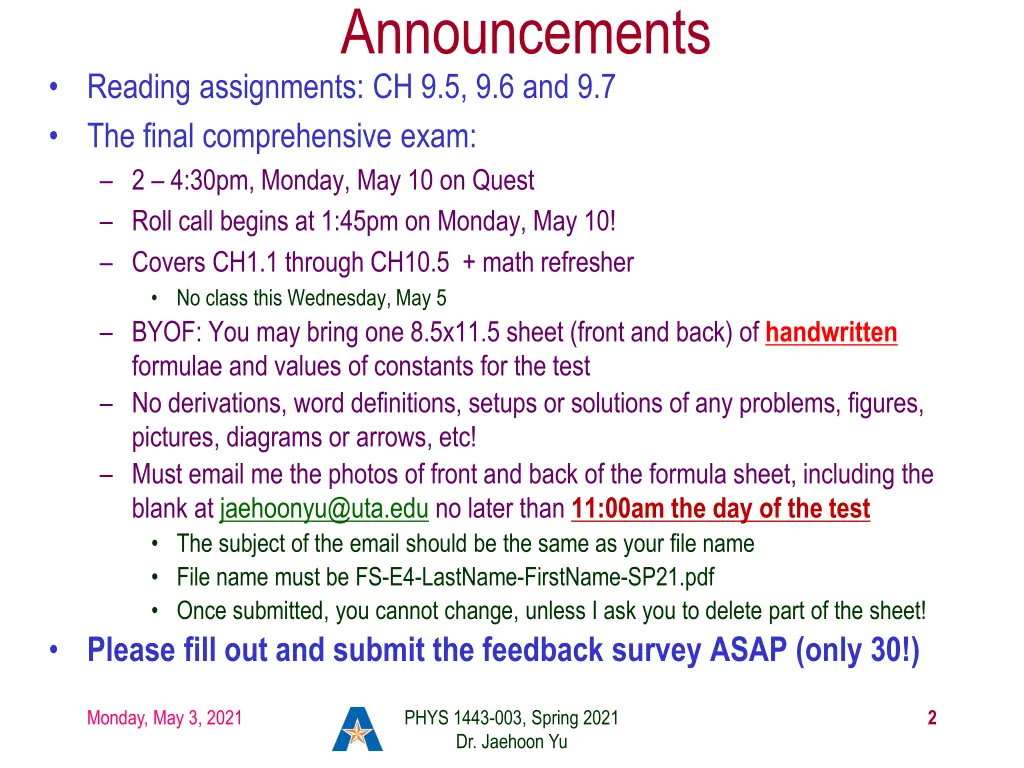 announcements
