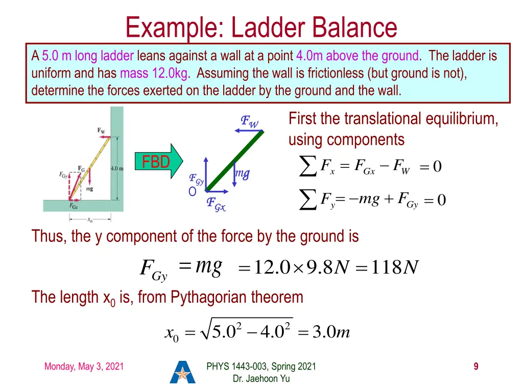 example ladder balance a 5 0 m long ladder leans