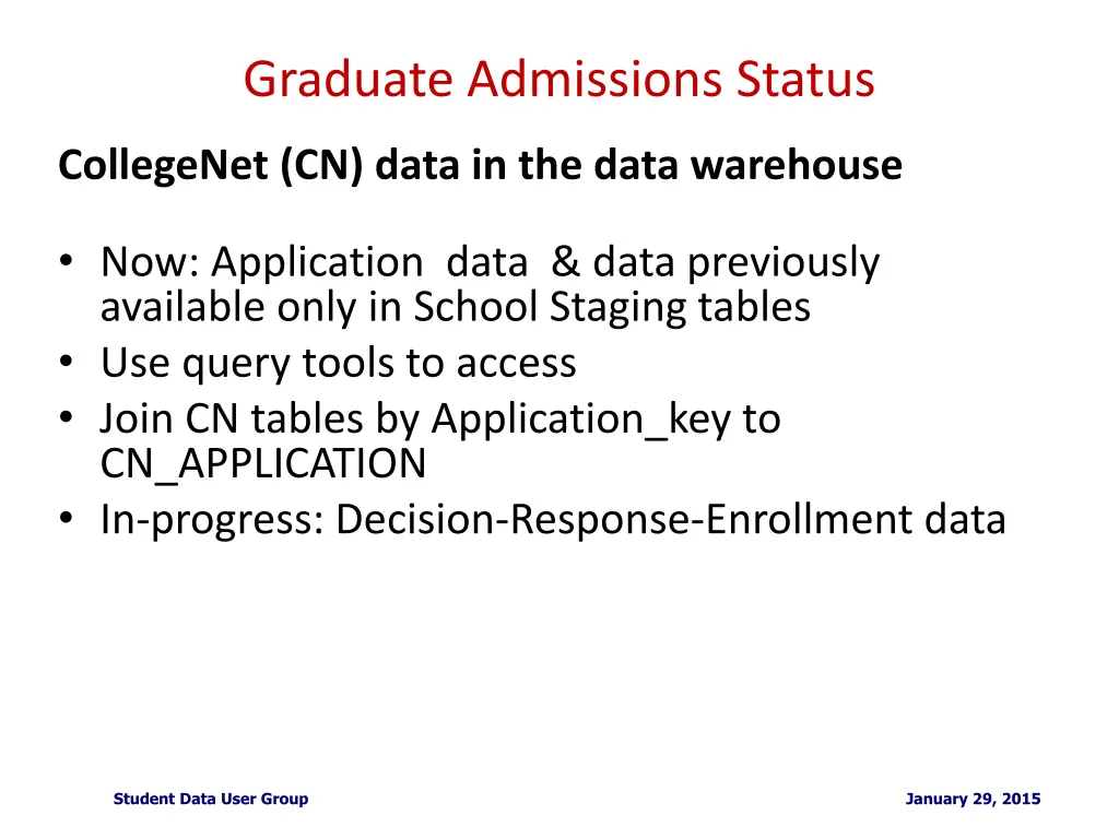 graduate admissions status