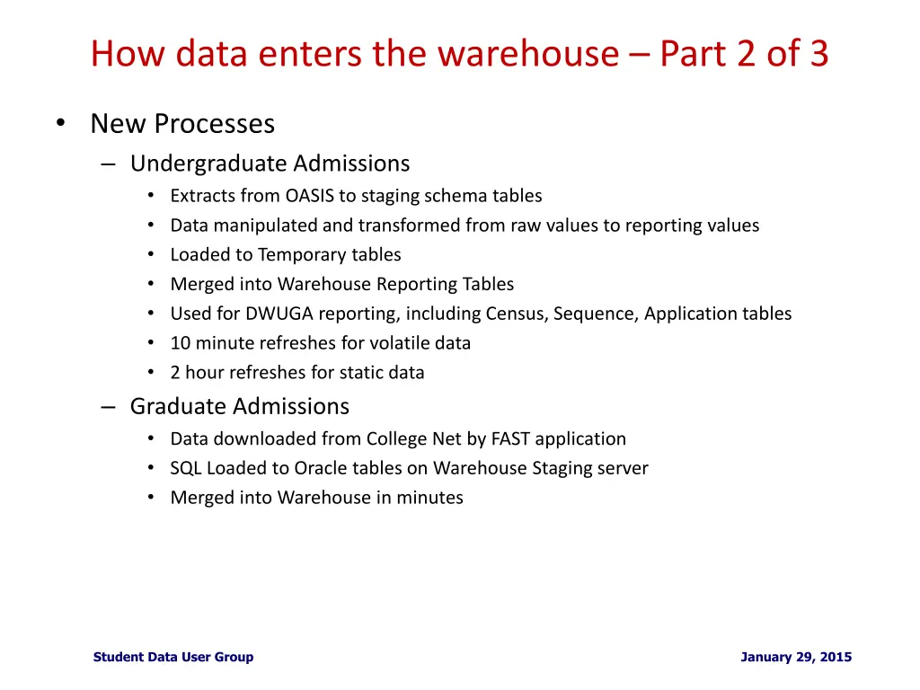 how data enters the warehouse part 2 of 3 3
