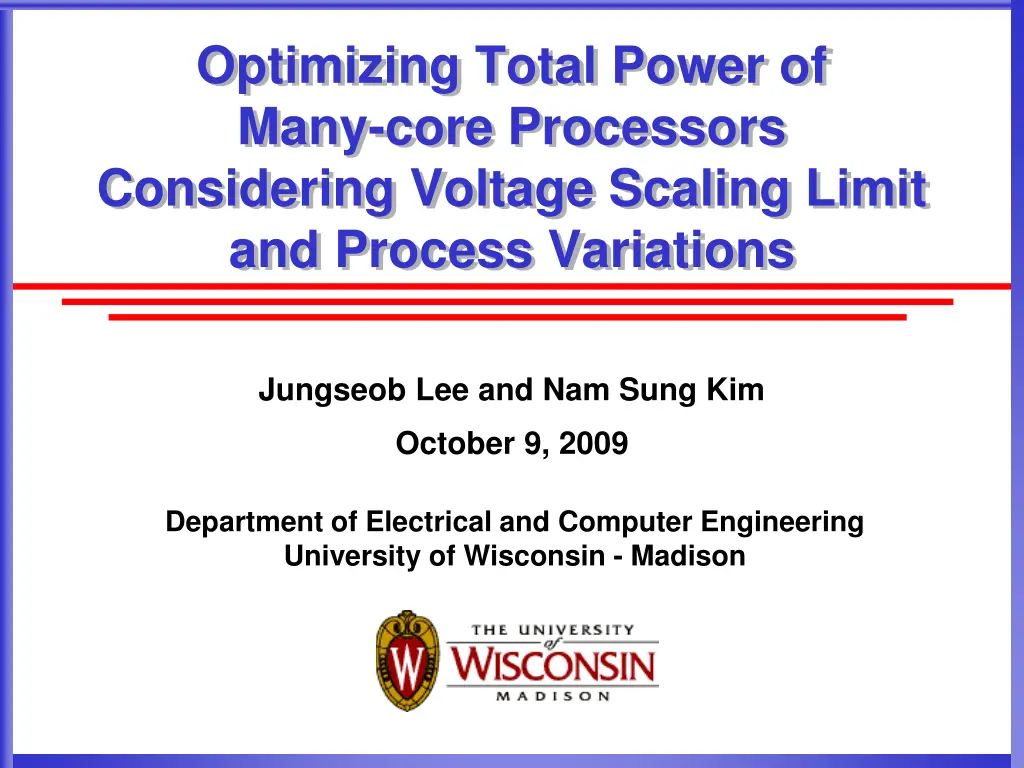 optimizing total power of many core processors