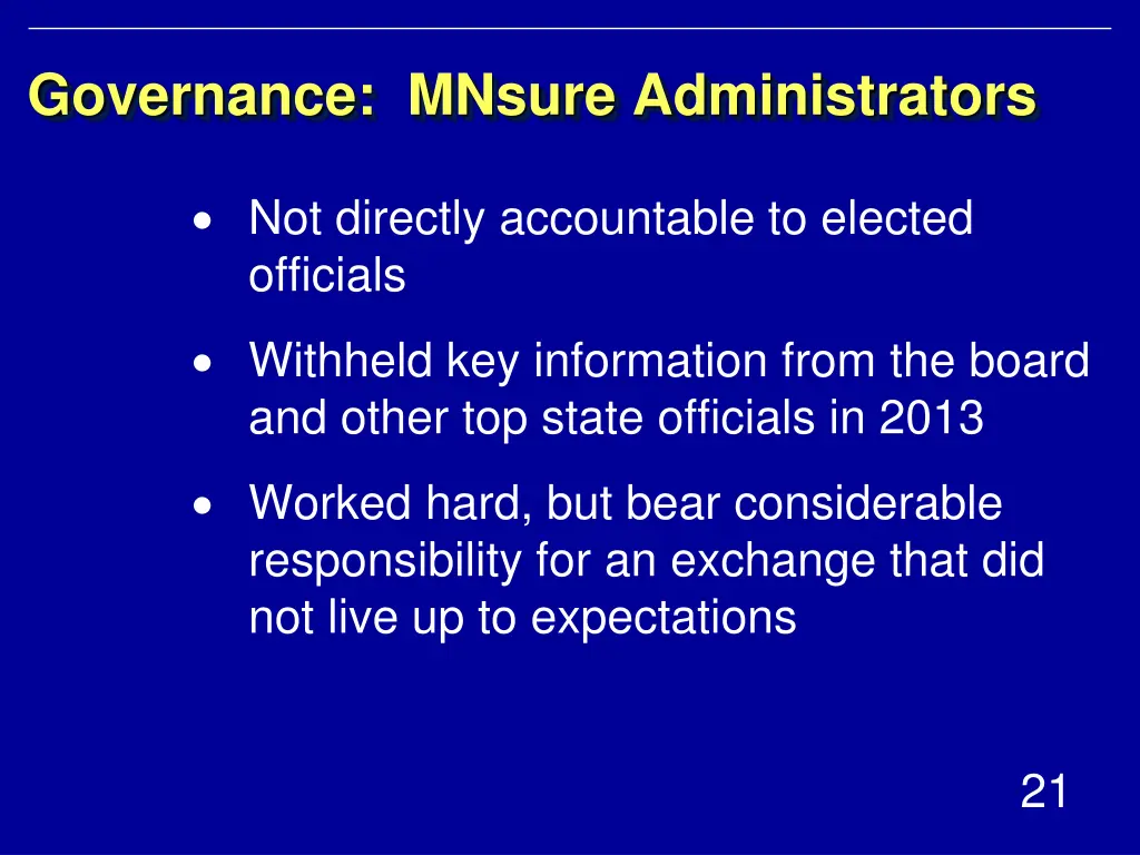 governance mnsure administrators