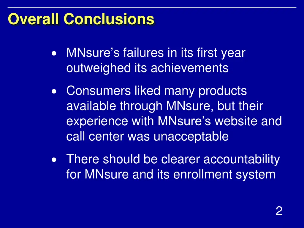 overall conclusions