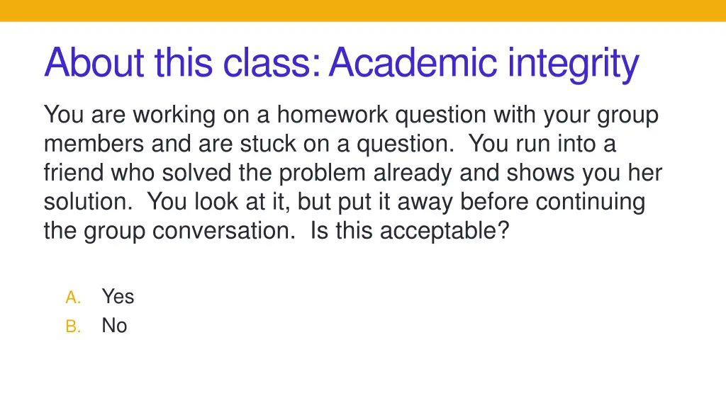 about this class academic integrity