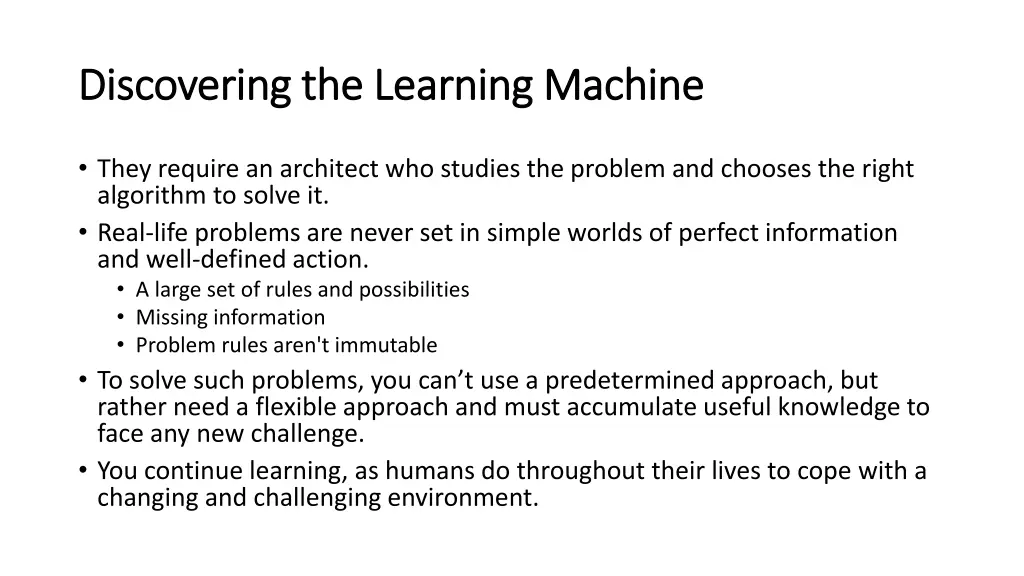 discovering the learning machine discovering