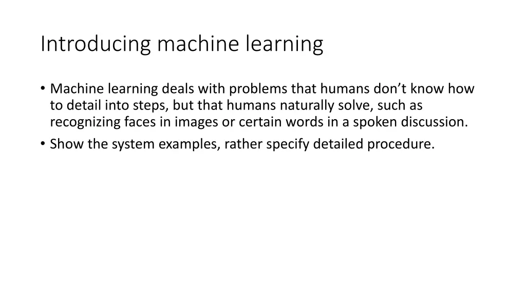 introducing machine learning