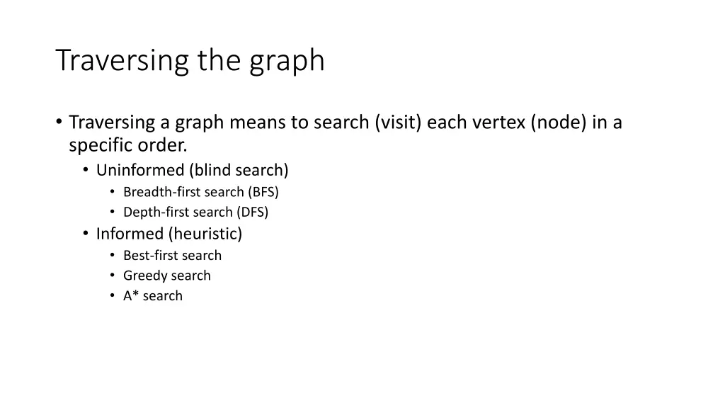 traversing the graph