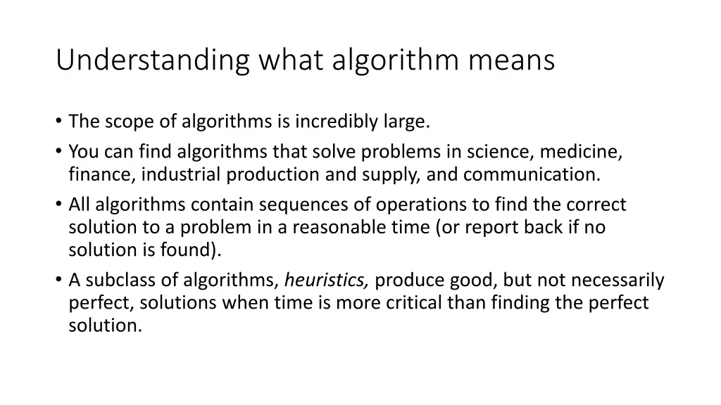 understanding what algorithm means