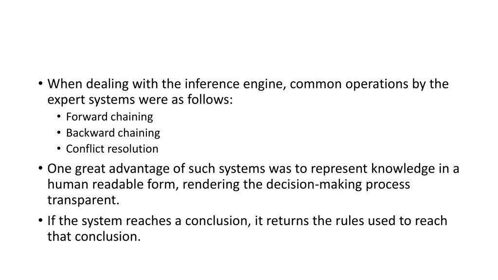 when dealing with the inference engine common