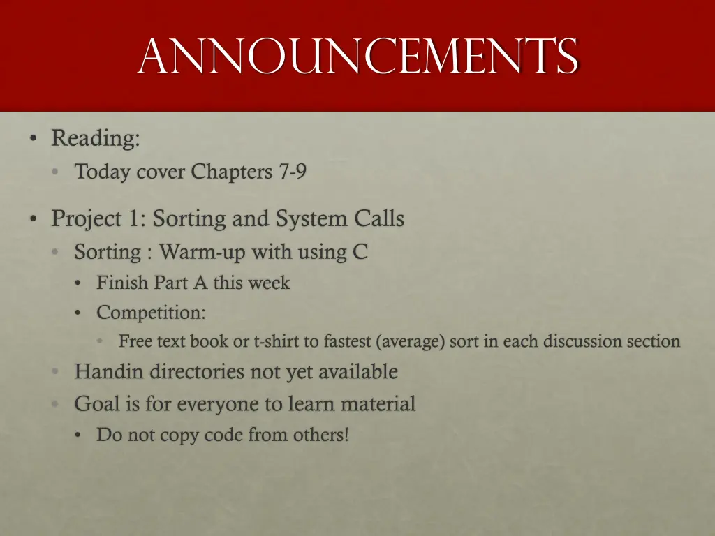announcements