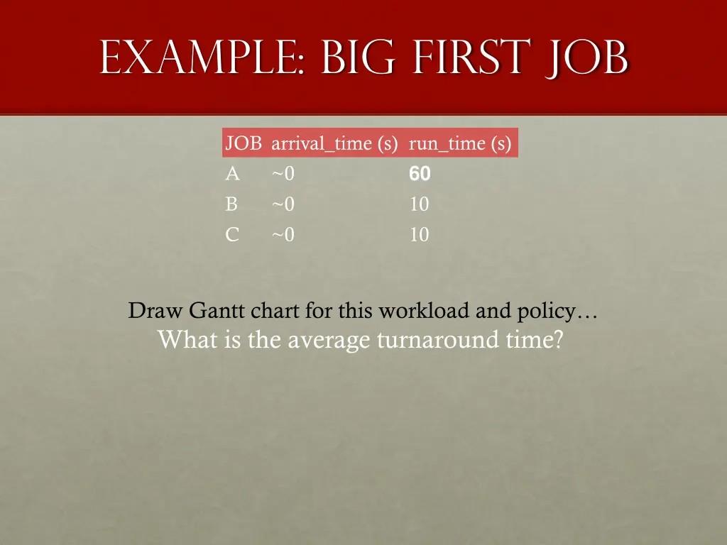example big first job