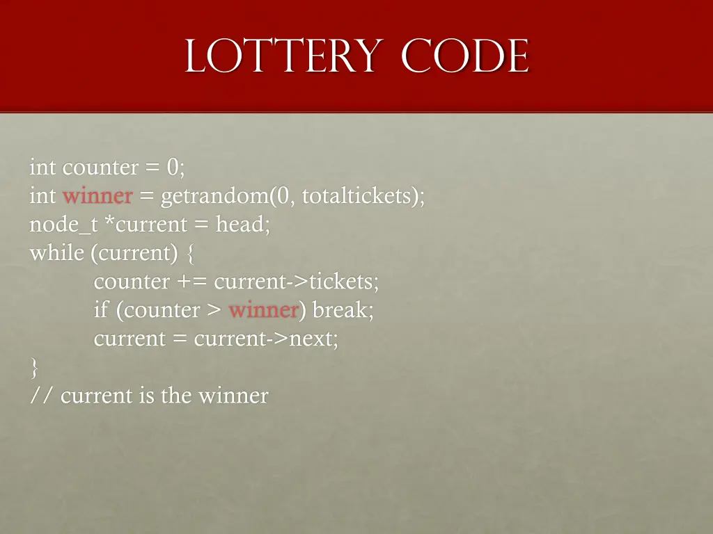 lottery code
