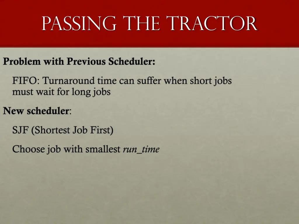 passing the tractor
