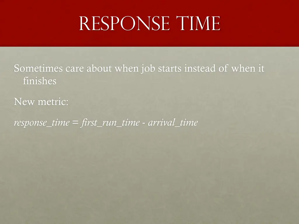 response time