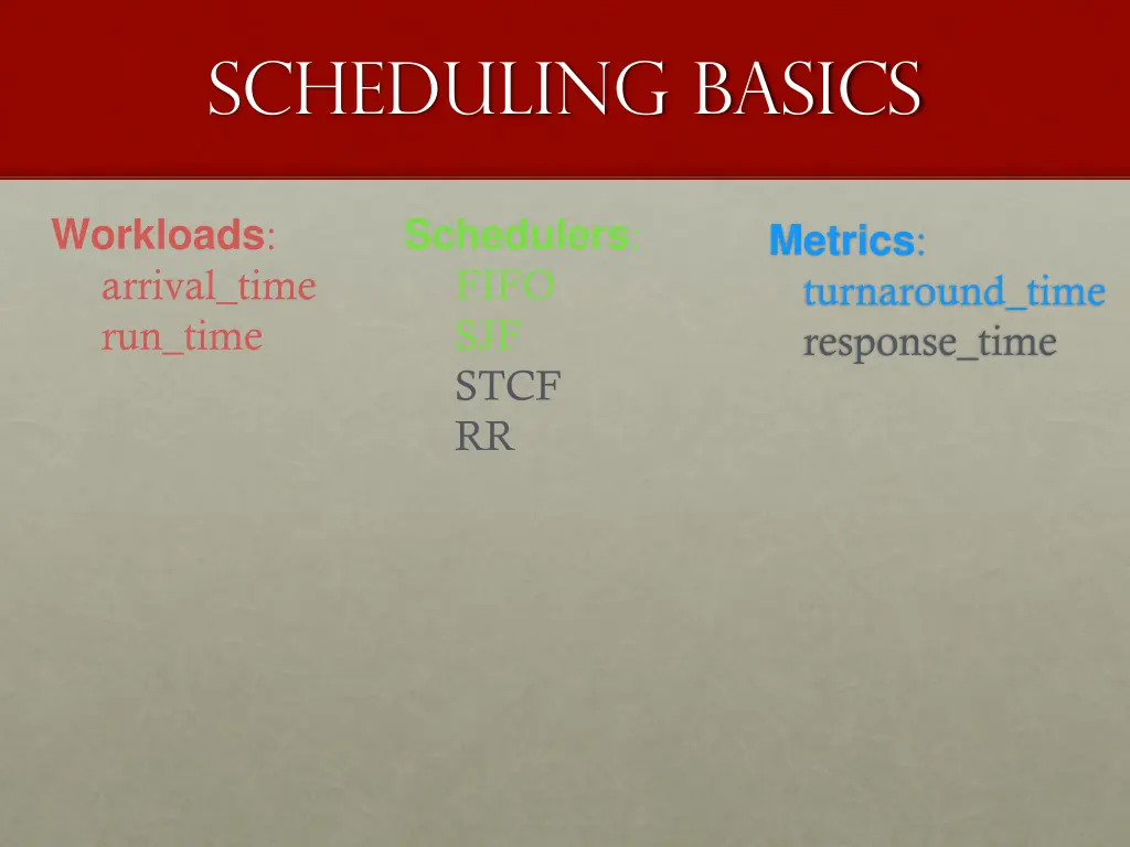 scheduling basics 2