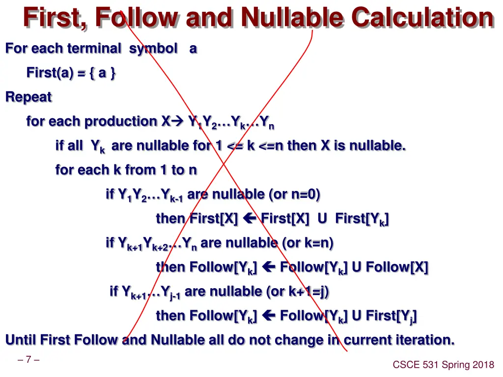 first follow and nullable calculation