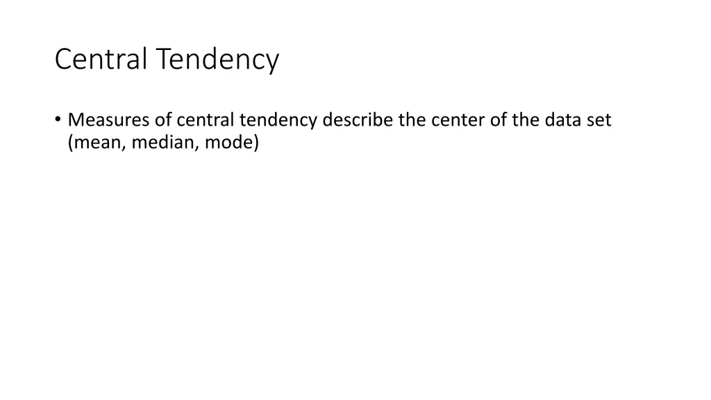 central tendency