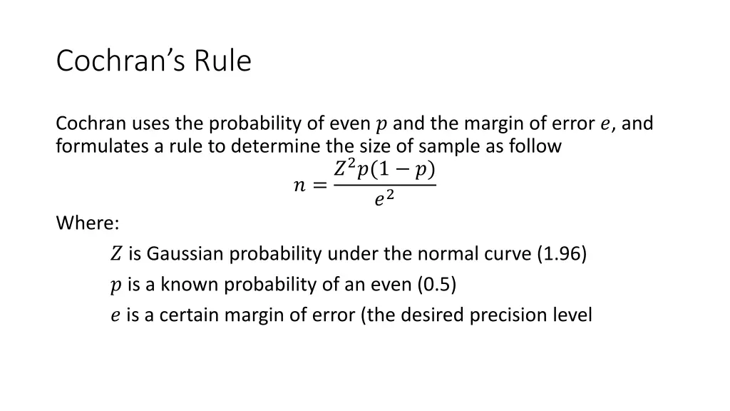 cochran s rule