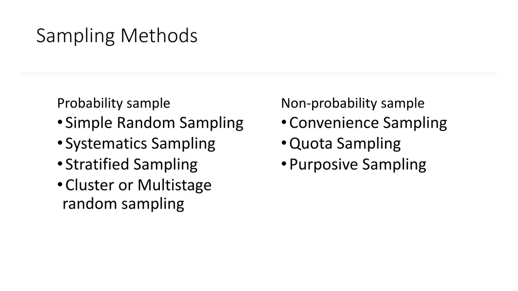 sampling methods