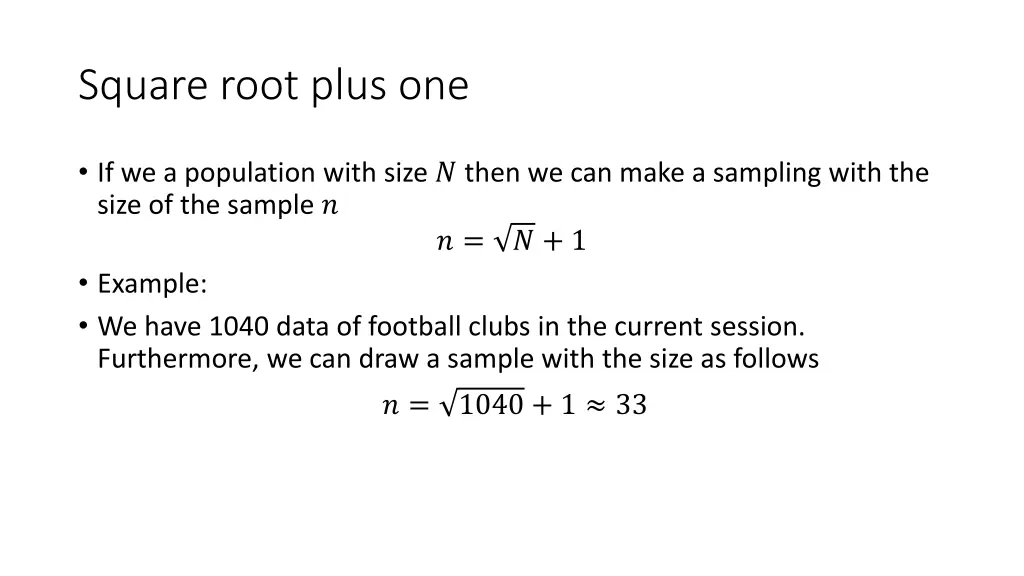 square root plus one
