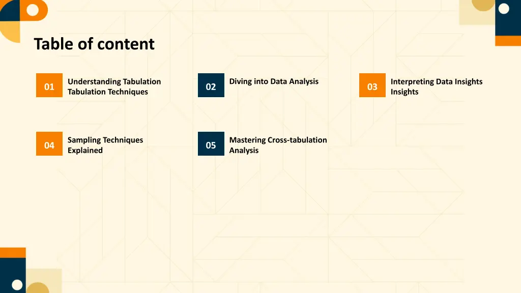 table of content