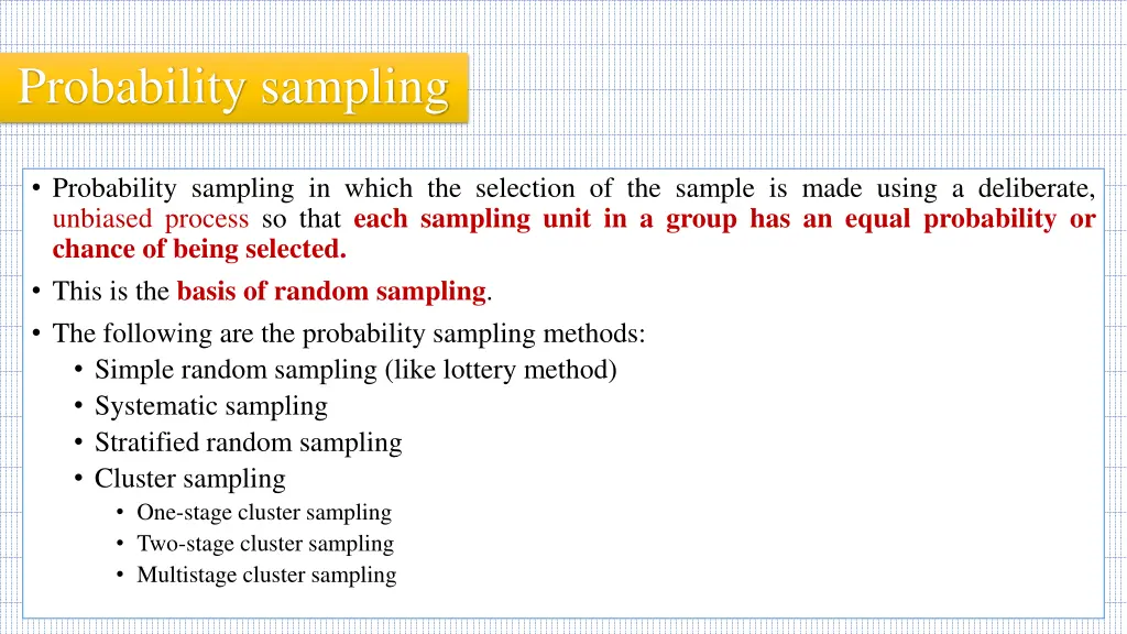 probability sampling