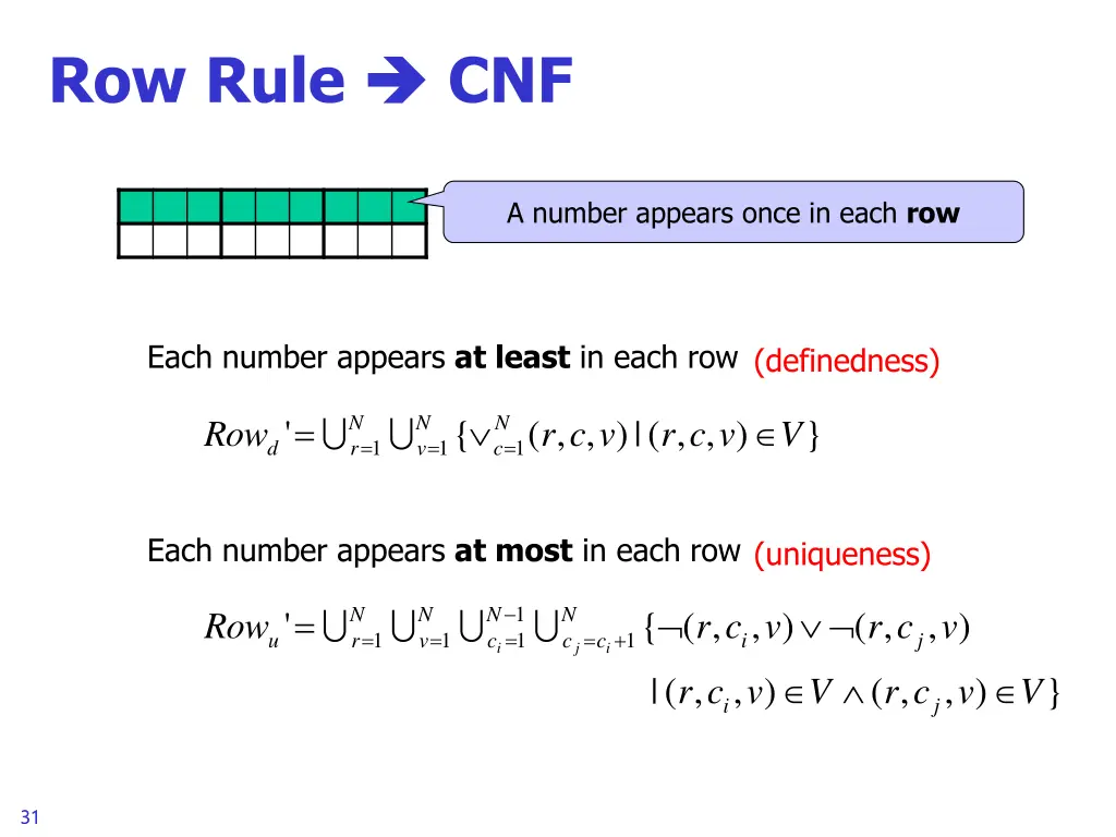 row rule 1